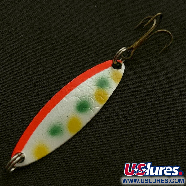 Vintage   Luhr Jensen Needlefish 1, 1/16oz gold/red fishing spoon #23597