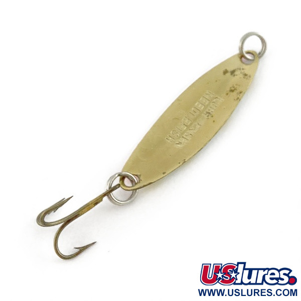 Vintage   Luhr Jensen Needlefish 1, 1/16oz gold/red fishing spoon #23597