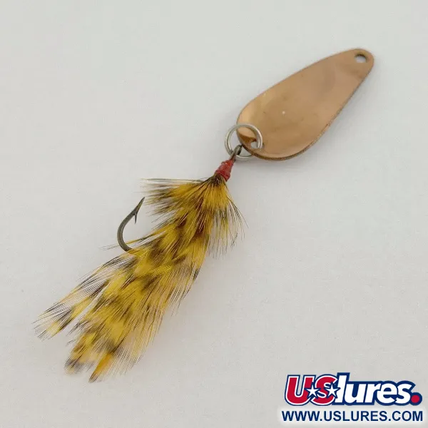 Vintage Weller Gypsy King Deluxe, 1/16oz nickel/white/black fishing spoon #23598