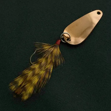 Vintage Weller Gypsy King Deluxe, 1/16oz nickel/white/black fishing spoon #23598