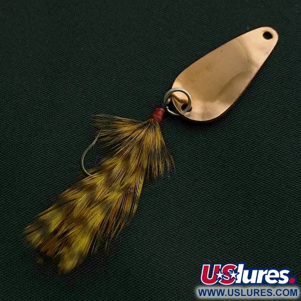 Vintage Weller Gypsy King Deluxe, 1/16oz nickel/white/black fishing spoon #23598