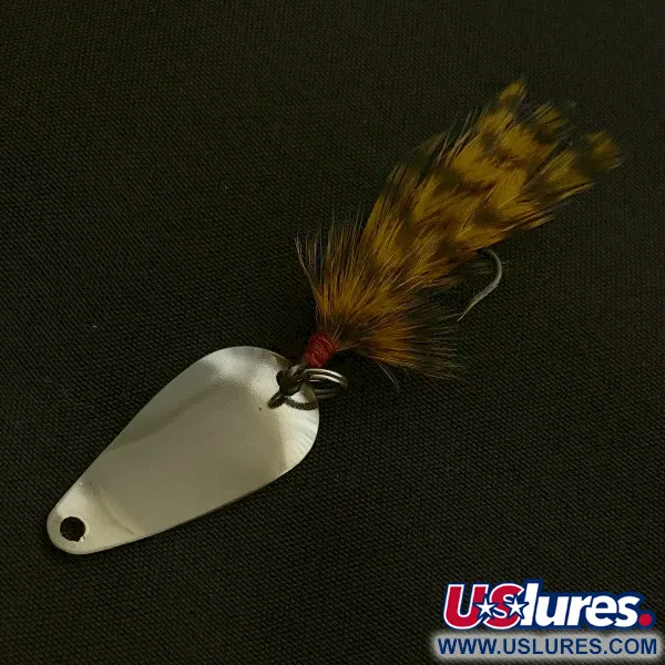 Vintage Weller Gypsy King Deluxe, 1/16oz nickel/white/black fishing spoon #23598