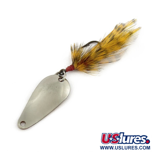 Vintage   Weller Gypsy King Deluxe, 1/16oz nickel/white/black fishing spoon #23598