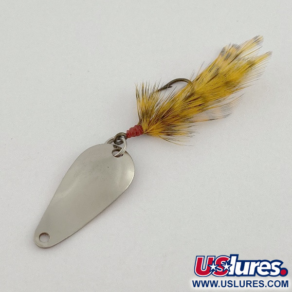 Vintage   Weller Gypsy King Deluxe, 1/16oz nickel/white/black fishing spoon #23598