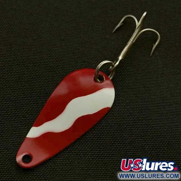 Vintage Weller Gypsy King Deluxe, 3/64oz nickel/white/black fishing spoon #23599