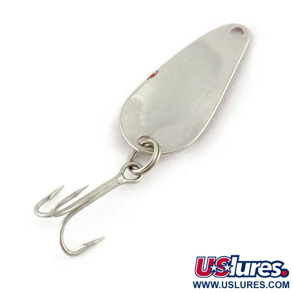 Vintage Weller Gypsy King Deluxe, 3/64oz nickel/white/black fishing spoon #23599