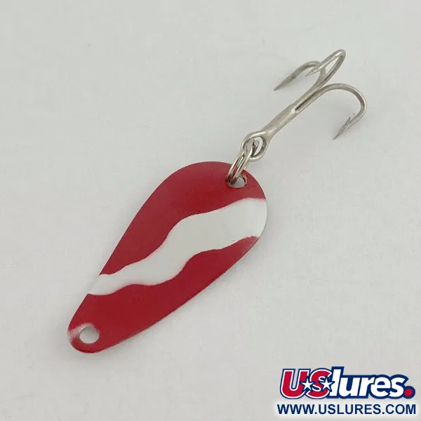 Vintage Weller Gypsy King Deluxe, 3/64oz nickel/white/black fishing spoon #23599