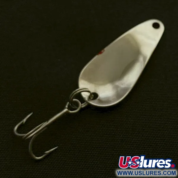 Vintage Weller Gypsy King Deluxe, 3/64oz nickel/white/black fishing spoon #23599