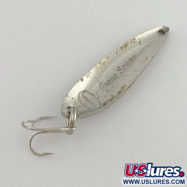 Vintage Acme Fiord Spoon Lightning (1950s), 1/4oz nickel/blue fishing spoon #23604