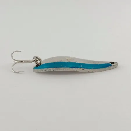 Vintage Acme Fiord Spoon Lightning (1950s), 1/4oz nickel/blue fishing spoon #23604