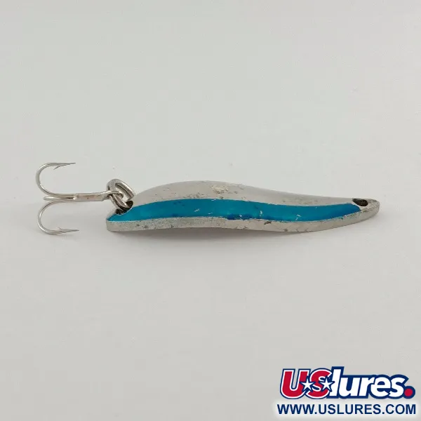 Vintage Acme Fiord Spoon Lightning (1950s), 1/4oz nickel/blue fishing spoon #23604