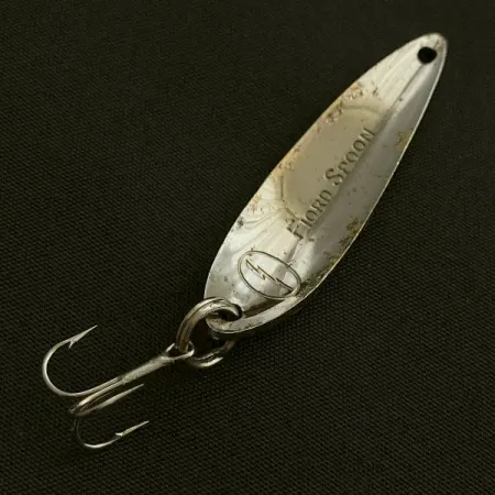 Vintage Acme Fiord Spoon Lightning (1950s), 1/4oz nickel/blue fishing spoon #23604