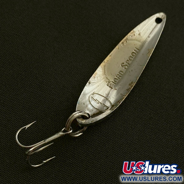 Vintage  Acme Fiord Spoon Lightning (1950s), 1/4oz nickel/blue fishing spoon #23604