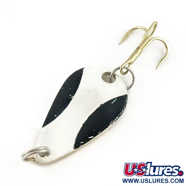 Vintage   Acme K.O. Wobbler, 1/8oz white/black/gold fishing spoon #23609