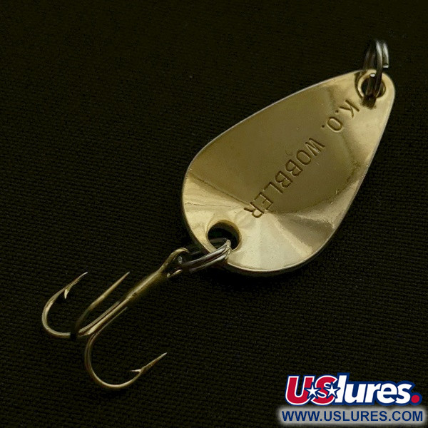 Vintage   Acme K.O. Wobbler, 1/8oz white/black/gold fishing spoon #23609