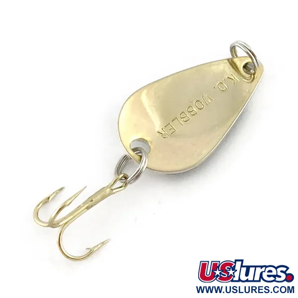 Vintage   Acme K.O. Wobbler, 1/8oz white/black/gold fishing spoon #23609