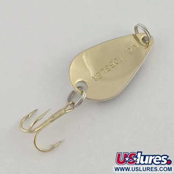 Vintage   Acme K.O. Wobbler, 1/8oz white/black/gold fishing spoon #23609