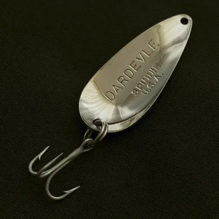Vintage Eppinger Dardevle Spinnie, 1/3oz Black Devle fishing spoon #23611
