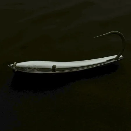 Vintage Buck Spoon White, 3/4oz nickel fishing spoon #23616