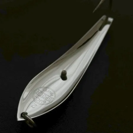 Vintage Buck Spoon White, 3/4oz nickel fishing spoon #23616