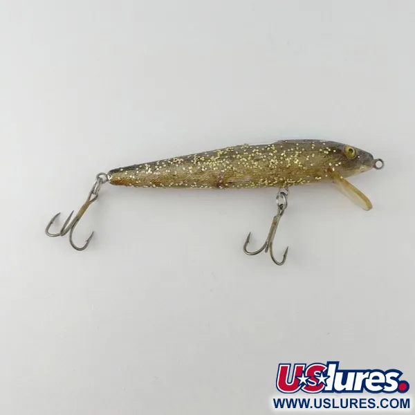 Vintage Bill Norman Shiner Minnow, 1/3oz gold fishing lure #23622