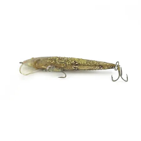 Vintage Bill Norman Shiner Minnow, 1/3oz gold fishing lure #23622