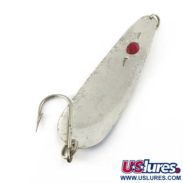 Vintage Red Eye Lures Red Eye Evil Eye, 1/3oz nickel/blue/red eye fishing spoon #23628