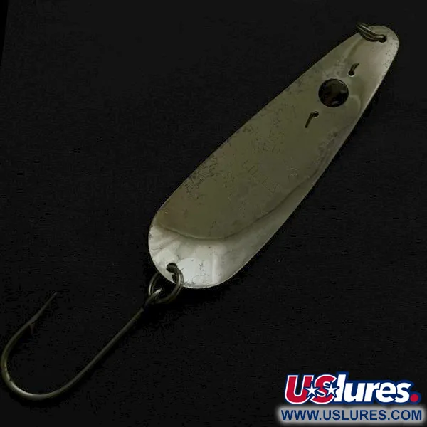 Vintage Red Eye Lures Red Eye Evil Eye, 1/3oz nickel/blue/red eye fishing spoon #23628