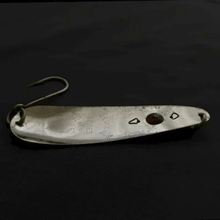 Vintage Red Eye Lures Red Eye Evil Eye, 1/3oz nickel/blue/red eye fishing spoon #23628