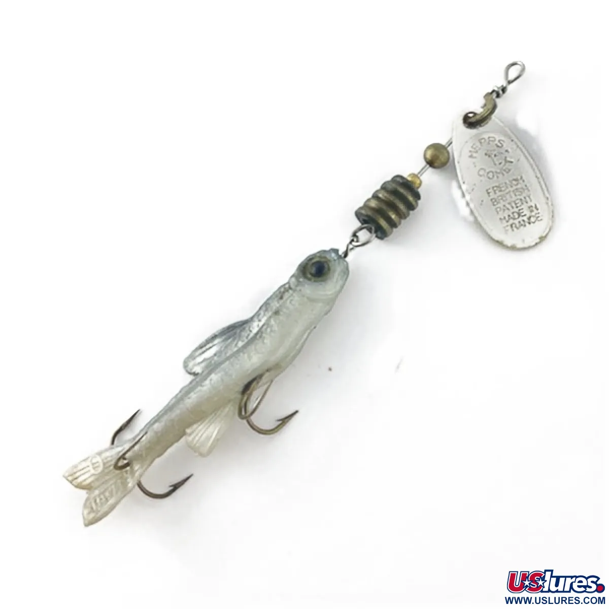 Vintage Mepps Comet Mino 1 (1970s), 3/16oz silver spinning lure #23634
