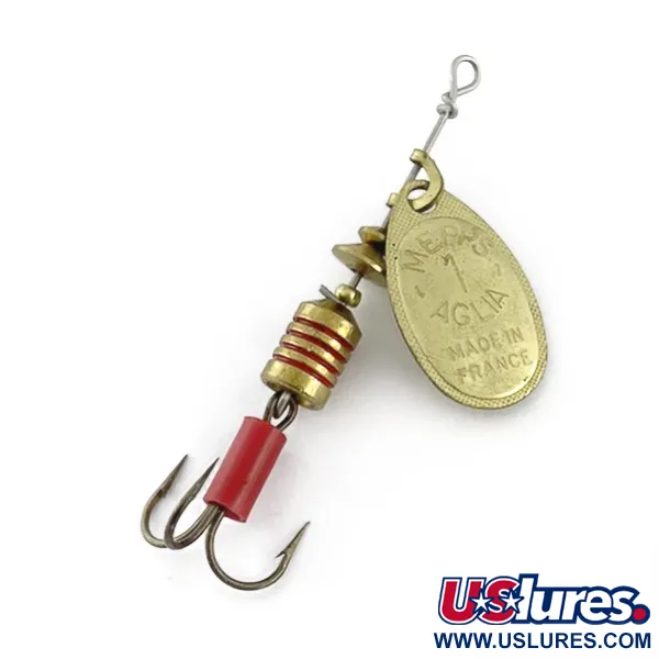 Vintage   Mepps Aglia 1, 1/8oz gold spinning lure #23635