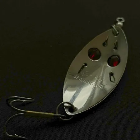 Vintage Red Eye Lures Red eye Junior, 1/3oz nickel/red eyes fishing spoon #23639