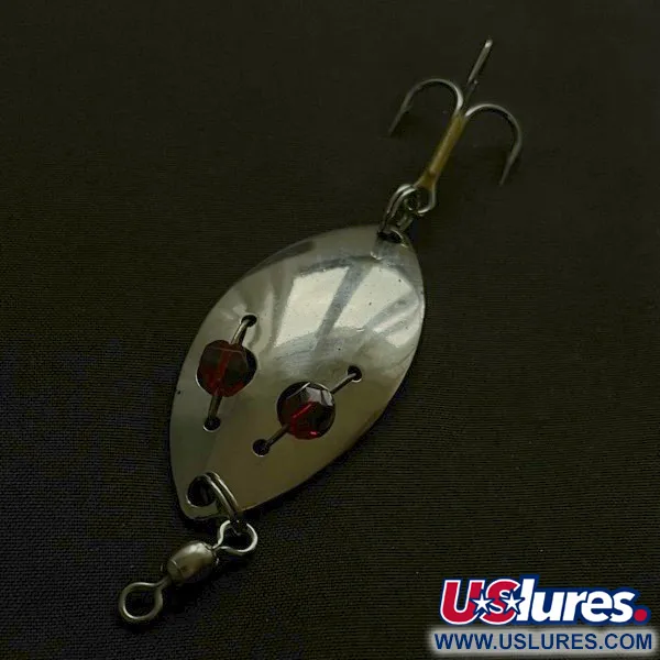 Vintage  Red Eye Lures Red eye Junior, 1/3oz nickel/red eyes fishing spoon #23639