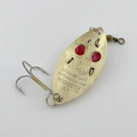 Vintage Hofschneider Red eye Junior, 2/5oz nickel/red eyes fishing spoon #23640