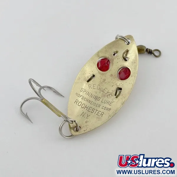 Vintage  Hofschneider Red eye Junior, 2/5oz nickel/red eyes fishing spoon #23640