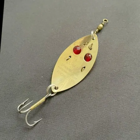 Vintage Hofschneider Red eye Junior, 2/5oz nickel/red eyes fishing spoon #23640