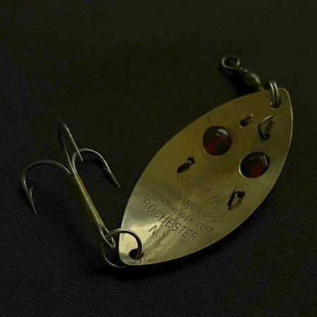 Vintage Hofschneider Red eye Junior, 2/5oz nickel/red eyes fishing spoon #23640