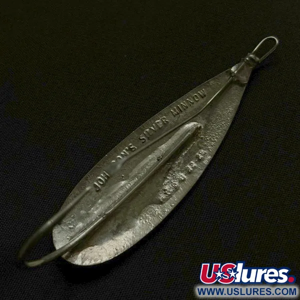 Vintage   Johnson Silver Minnow Weedless, 2/5oz nickel fishing spoon #23641