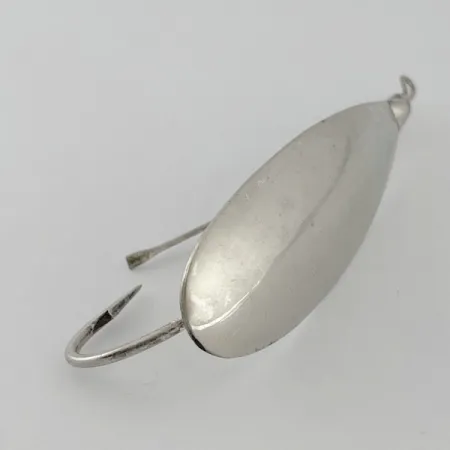 Vintage Johnson Silver Minnow Weedless, 2/5oz nickel fishing spoon #23641