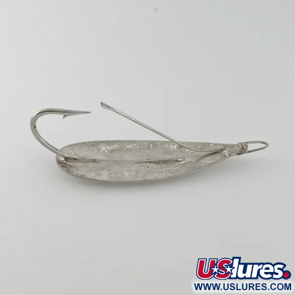 Vintage   Johnson Silver Minnow Weedless, 2/5oz nickel fishing spoon #23641