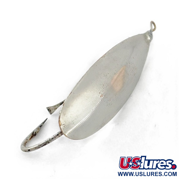Vintage   Johnson Silver Minnow Weedless, 1/3oz nickel fishing spoon #23642