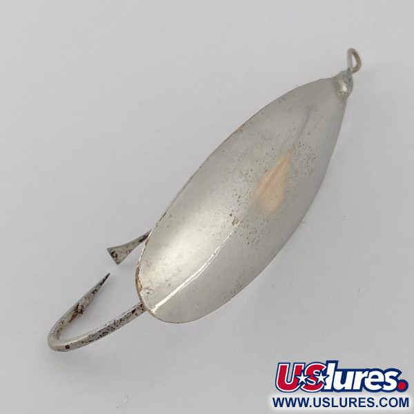 Vintage   Johnson Silver Minnow Weedless, 1/3oz nickel fishing spoon #23642