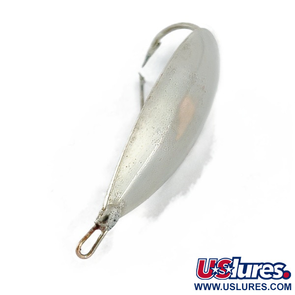 Vintage   Johnson Silver Minnow Weedless, 1/3oz nickel fishing spoon #23642