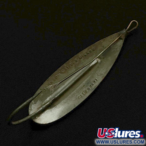 Vintage   Johnson Silver Minnow Weedless, 1/3oz nickel fishing spoon #23642
