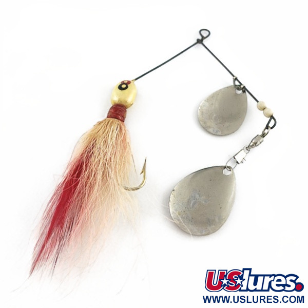 Vintage    GRASSL’S DOUBLE OO Spinnerbait, 1/2oz silver spinning lure #23653