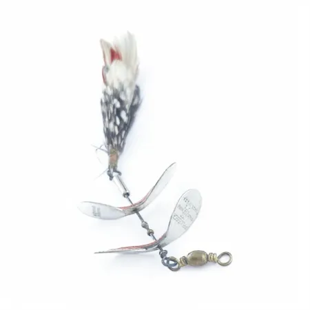 Vintage Pflueger Tandem Spinner 1, 1/3oz nickel/red spinning lure #23655