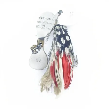 Vintage Pflueger Tandem Spinner 1, 1/3oz nickel/red spinning lure #23655