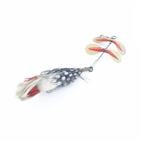 Vintage Pflueger Tandem Spinner 1, 1/3oz nickel/red spinning lure #23655