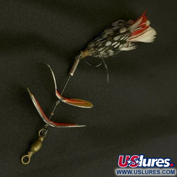 Vintage   Pflueger Tandem Spinner 1, 1/3oz nickel/red spinning lure #23655