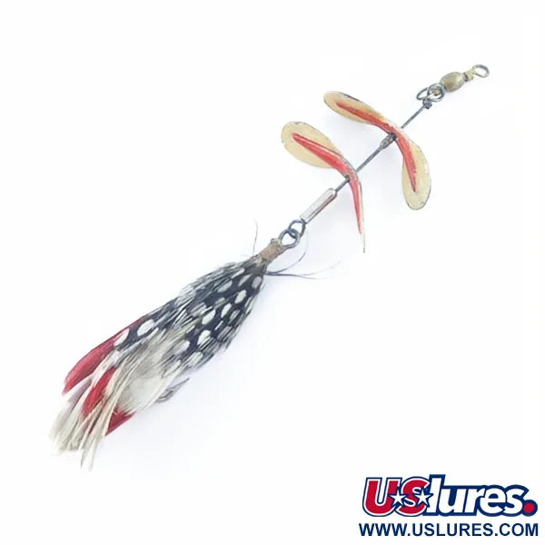 Vintage   Pflueger Tandem Spinner 1, 1/3oz nickel/red spinning lure #23655